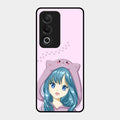 Purple Aesthetic Girl With Cat Phone Glass Case Cover For Oppo K12X 5G