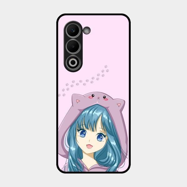 Purple Aesthetic Girl With Cat Phone Glass Case Cover For Oppo K13X 5G