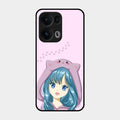 Purple Aesthetic Girl With Cat Phone Glass Case Cover For Oppo Reno 13 Pro 5G