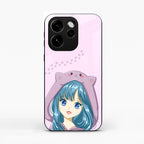 Purple Aesthetic Girl With Cat Phone Glass Case Cover For Oppo Reno 15C 5G