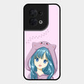Purple Aesthetic Girl With Cat Phone Glass Case Cover For Oppo Reno 8 5G