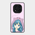 Purple Aesthetic Girl With Cat Phone Glass Case Cover For Poco X7 5G