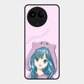 Purple Aesthetic Girl With Cat Phone Glass Case Cover For Realme 11 5G