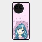 Purple Aesthetic Girl With Cat Phone Glass Case Cover For Realme 11 5G