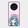 Purple Aesthetic Girl With Cat Phone Glass Case Cover For Realme 13 5G