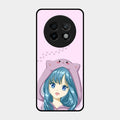 Purple Aesthetic Girl With Cat Phone Glass Case Cover For Realme 13 Plus 5G