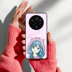 Purple Aesthetic Girl With Cat Phone Glass Case Cover For Realme/Narzo - ShopOnCliQ