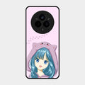 Purple Aesthetic Girl With Cat Phone Glass Case Cover For Realme 14 Pro Plus 5G