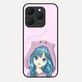Purple Aesthetic Girl With Cat Phone Glass Case Cover For Realme 15T 5G