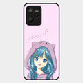 Purple Aesthetic Girl With Cat Phone Glass Case Cover For Realme C35