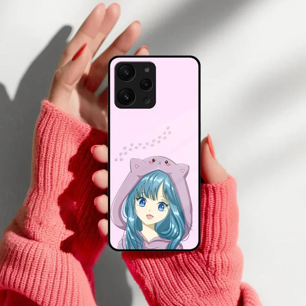 Purple Aesthetic Girl With Cat Phone Glass Case Cover For Redmi/Xiaomi - ShopOnCliQ