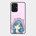 Purple Aesthetic Girl With Cat Phone Glass Case Cover For Redmi 13C 5G