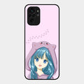 Purple Aesthetic Girl With Cat Phone Glass Case Cover For Redmi Note 10
