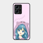 Purple Aesthetic Girl With Cat Phone Glass Case Cover For Redmi Note 12 4G
