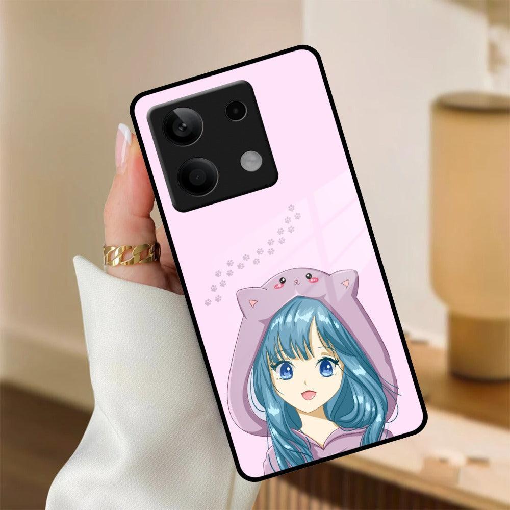 Purple Aesthetic Girl With Cat Phone Glass Case Cover For Redmi/Xiaomi - ShopOnCliQ