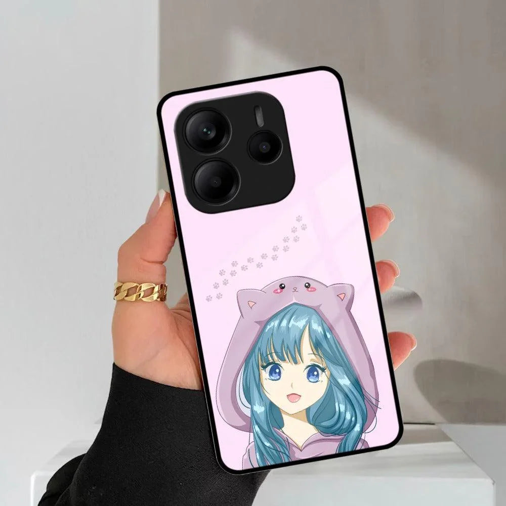 Purple Aesthetic Girl With Cat Phone Glass Case Cover For Redmi/Xiaomi - ShopOnCliQ