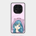 Purple Aesthetic Girl With Cat Phone Glass Case Cover For Redmi Note 14 Pro 5G