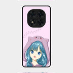Purple Aesthetic Girl With Cat Phone Glass Case Cover For Redmi Note 14 Pro 5G