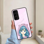 Purple Aesthetic Girl With Cat Phone Glass Case Cover For Samsung - ShopOnCliQ