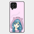 Purple Aesthetic Girl With Cat Phone Glass Case Cover For Samsung Galaxy M53 5G