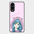 Purple Aesthetic Girl With Cat Phone Glass Case Cover For Samsung Galaxy S25 Edge 5G