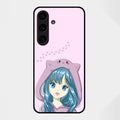 Purple Aesthetic Girl With Cat Phone Glass Case Cover For Samsung Galaxy S25 FE 5G