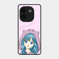 Purple Aesthetic Girl With Cat Phone Glass Case Cover For Vivo T3 Pro 5G