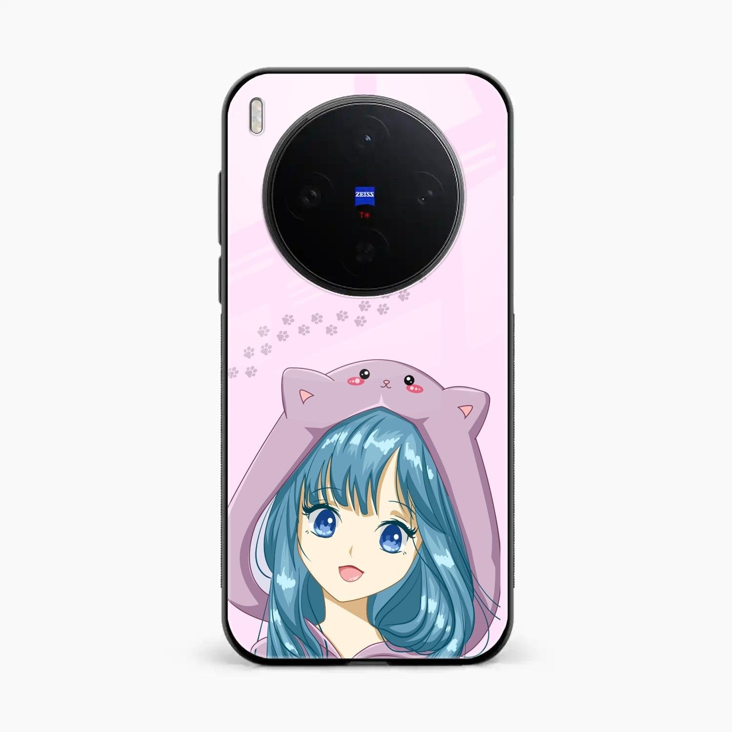 Purple Aesthetic Girl With Cat Phone Glass Case Cover For Vivo X300 5G