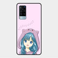 Purple Aesthetic Girl With Cat Phone Glass Case Cover For Vivo X60 5G
