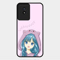 Purple Aesthetic Girl With Cat Phone Glass Case Cover For Vivo Y02T