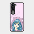 Purple Aesthetic Girl With Cat Phone Glass Case Cover For Vivo Y300 5G