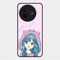 Purple Aesthetic Girl With Cat Phone Glass Case Cover For Vivo Y39 5G