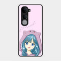 Purple Aesthetic Girl With Cat Phone Glass Case Cover For Vivo Y400 Pro 5G