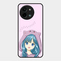 Purple Aesthetic Girl With Cat Phone Glass Case Cover For Vivo Y58 5G