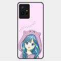 Purple Aesthetic Girl With Cat Phone Glass Case Cover For Vivo Y75 5G
