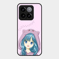 Purple Aesthetic Girl With Cat Phone Glass Case Cover For Xiaomi 14 5G