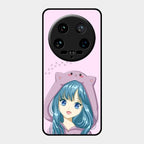 Purple Aesthetic Girl With Cat Phone Glass Case Cover For Xiaomi 14 Ultra
