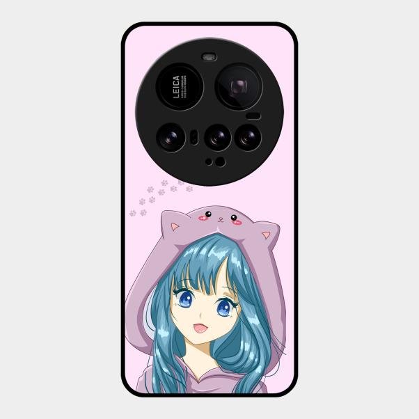 Purple Aesthetic Girl With Cat Phone Glass Case Cover For Xiaomi 15 Ultra 5G