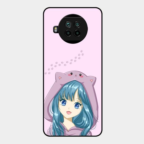 Purple Aesthetic Girl With Cat Phone Glass Case Cover For Xiaomi Mi 10I 5G