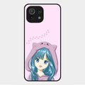 Purple Aesthetic Girl With Cat Phone Glass Case Cover For Xiaomi Mi 11 Lite