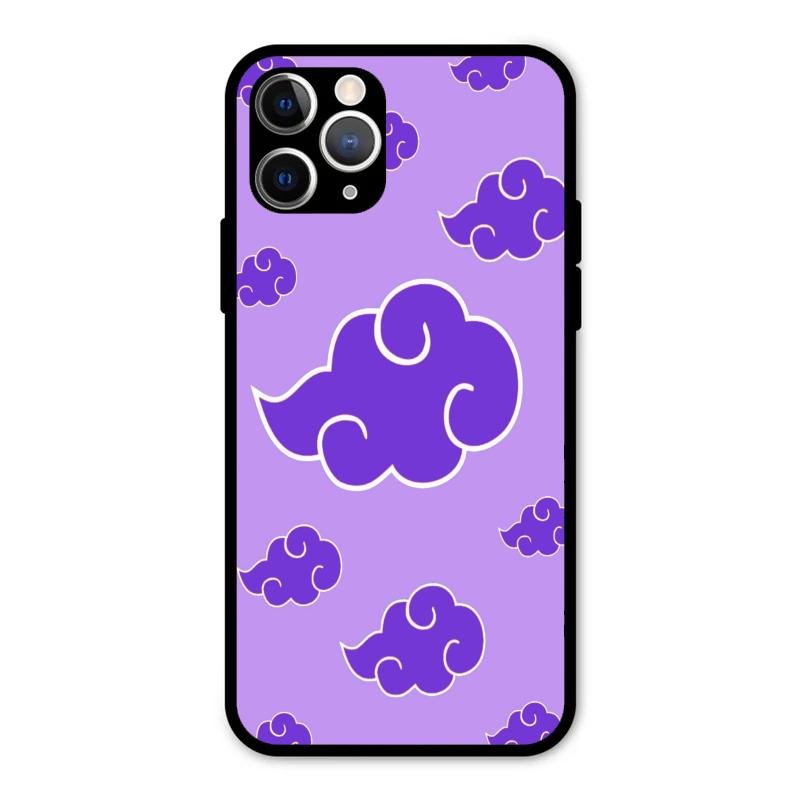 Purple Cloud Mobile Glass Phone Case For iPhone 11 Pro