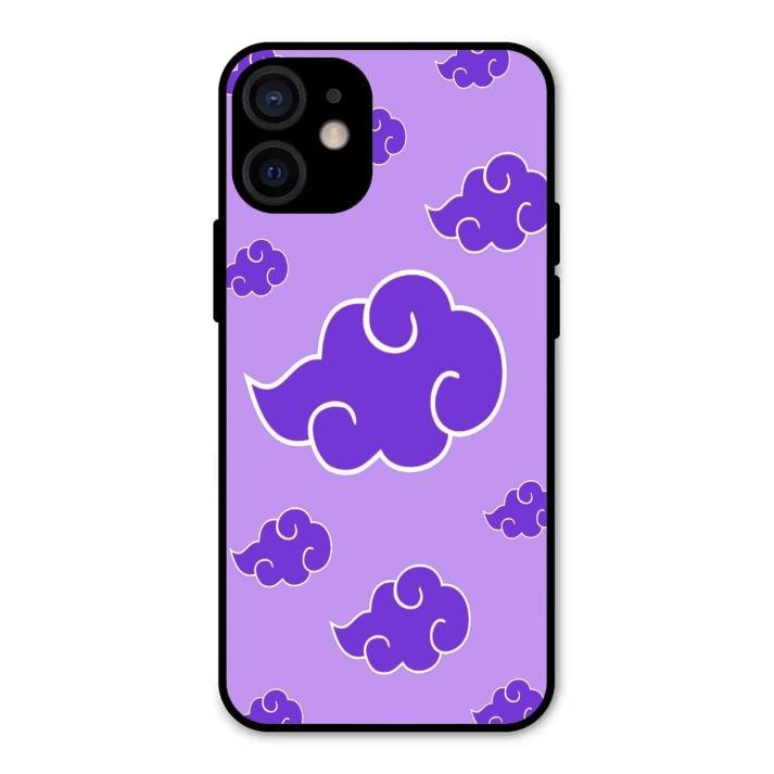 Purple Cloud Mobile Glass Phone Case For iPhone 12 mini