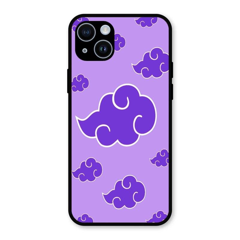 Purple Cloud Mobile Glass Phone Case For iPhone 14 Plus