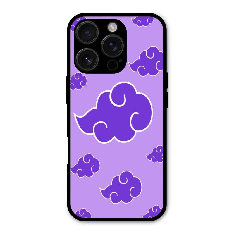 Purple Cloud Mobile Glass Phone Case For iPhone 16 Pro Max