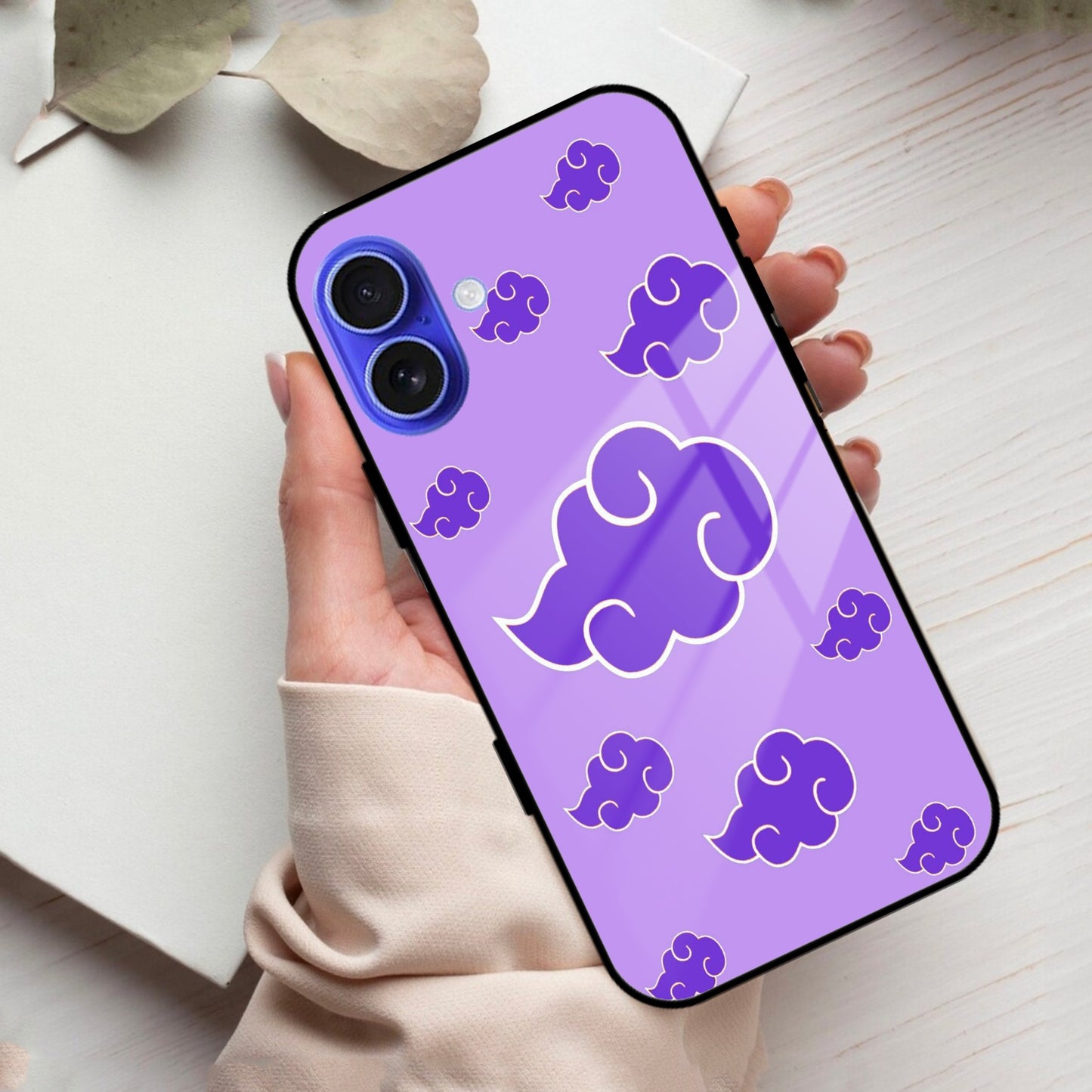 Purple Cloud Mobile Glass Phone Case For iPhone