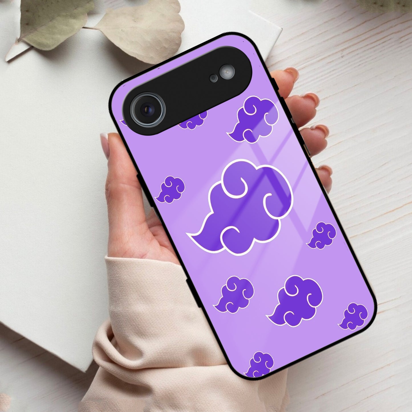 Purple Cloud Mobile Glass Phone Case For iPhone
