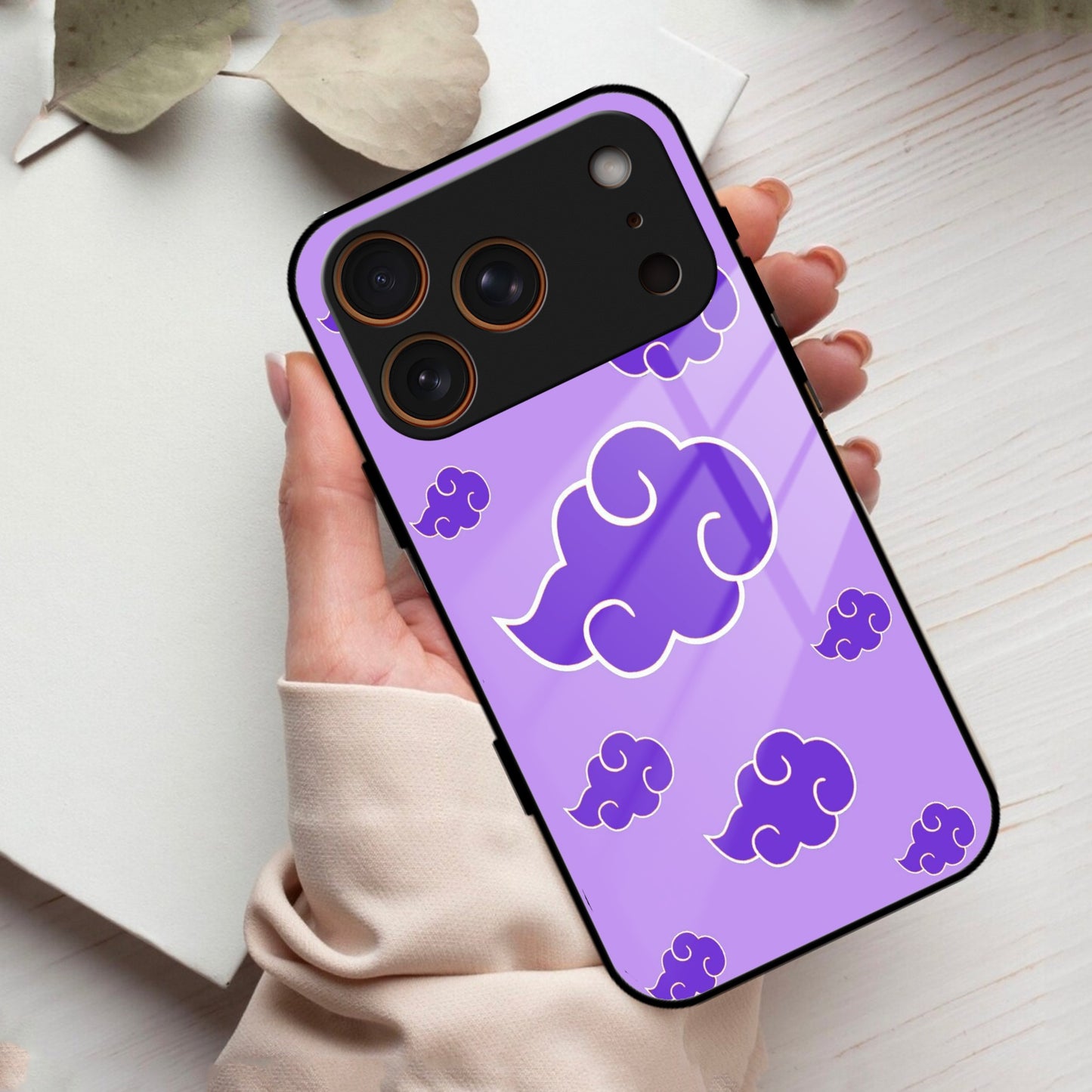 Purple Cloud Mobile Glass Phone Case For iPhone