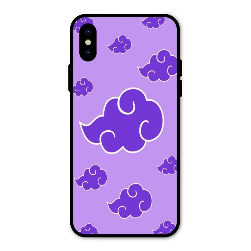 Purple Cloud Mobile Glass Phone Case For iPhone XS