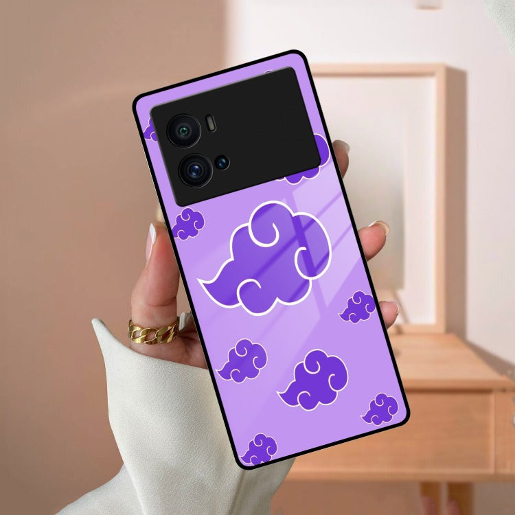 Purple Cloud Mobile Glass Phone Case For iQOO