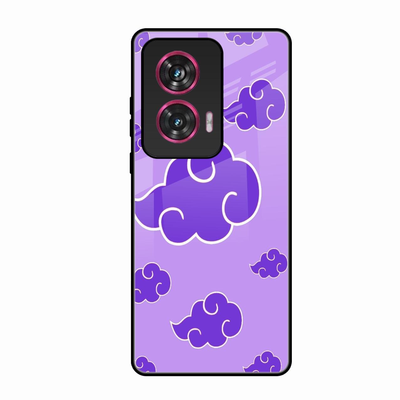 Purple Cloud Mobile Glass Phone Case For Motorola Edge 50 Fusion 5G